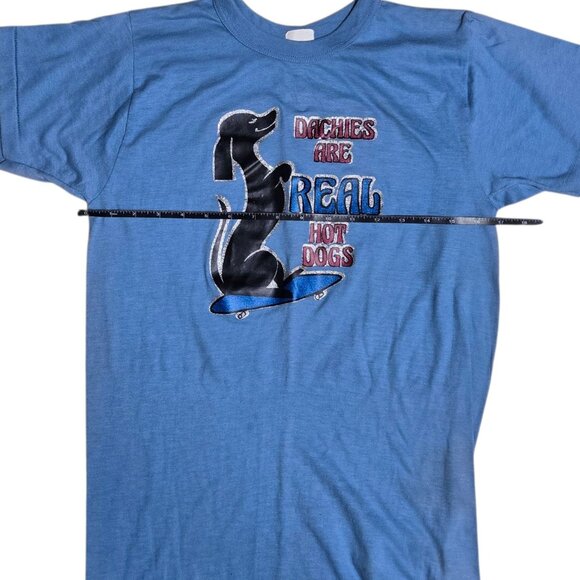 Vintage Dachshund T Shirt Dachies Are Real Hot Dogs Blue Bardale Dachshunds - Picture 15 of 16